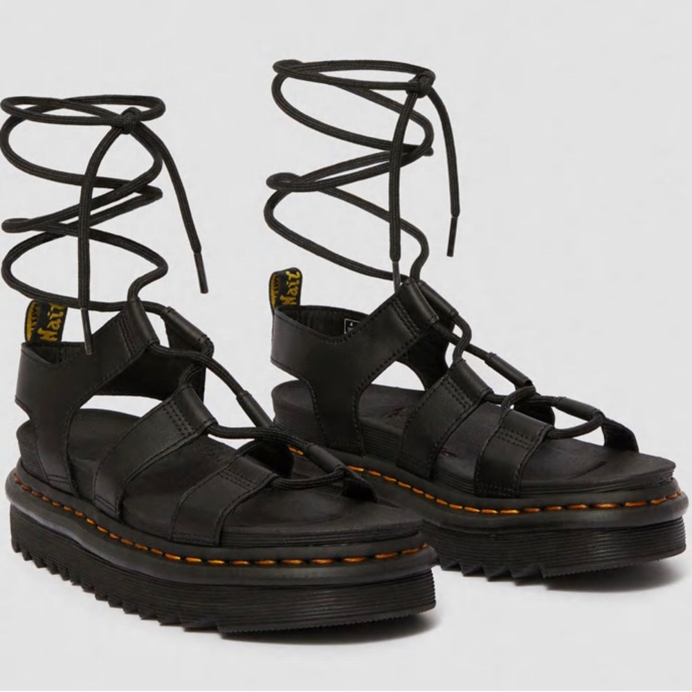 Doc Martens Nartilla Women’s Leather Gladiator Sandals in Black US Size 8